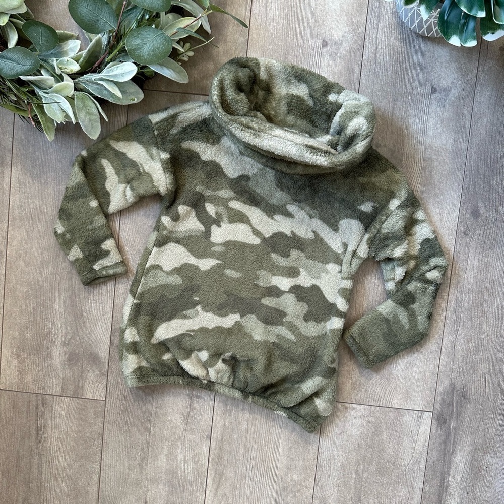 Old Navy Toddler Boy 4T Crowl Neck Sweatshirt Camouflage Fleece Pullover